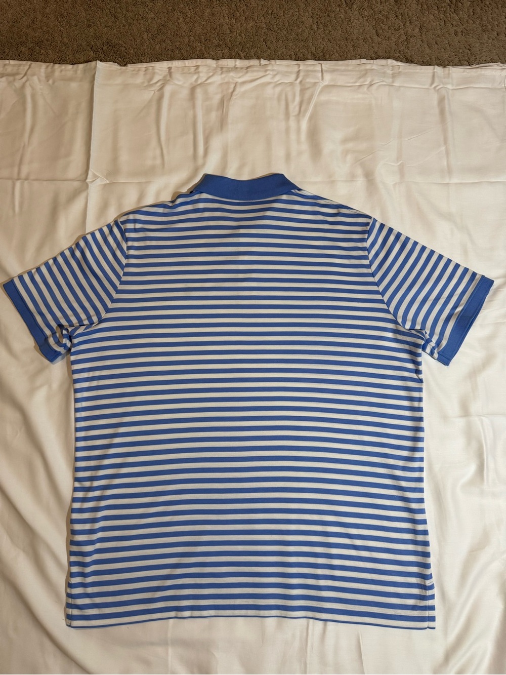 Ralph Lauren Blue and White Striped Polo Shirt - Picture 2 of 4